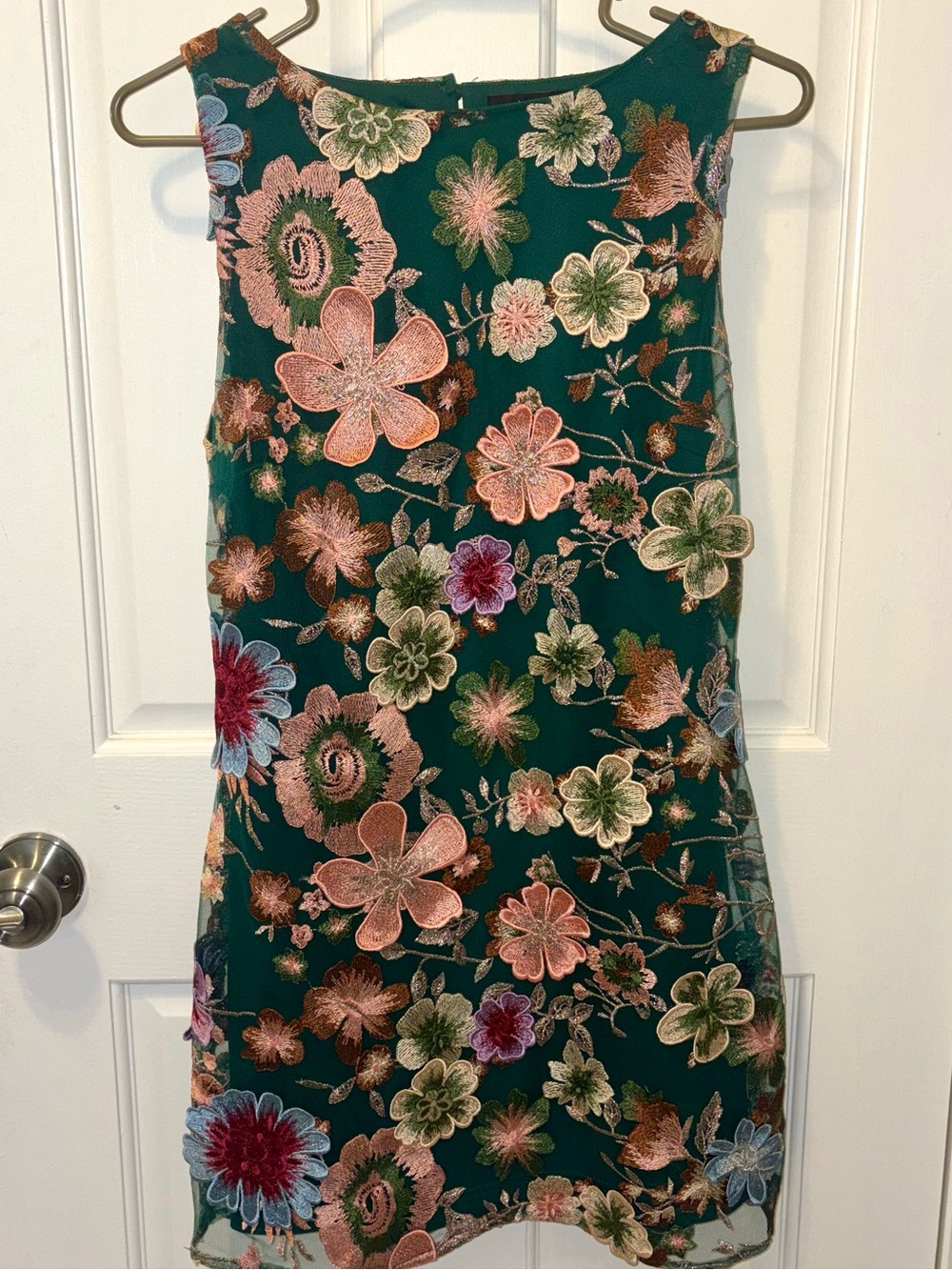 Lulu’s Special Something Green 3D Floral Embroidered Mini Dress